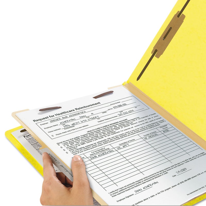 Smead Classification File Folder, 2" Expansion, 2/5-Cut Tab, Letter Size, 10 per Box (1 Divider, Yellow) - Image 2